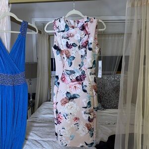 Calvin Klein Pink Floral Midi Dress